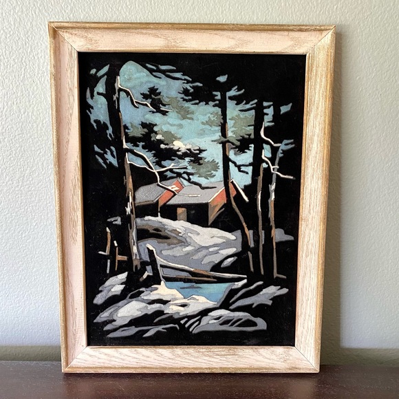 Vintage Wall Decor Vintage Paint By Number Cabin In The Woods